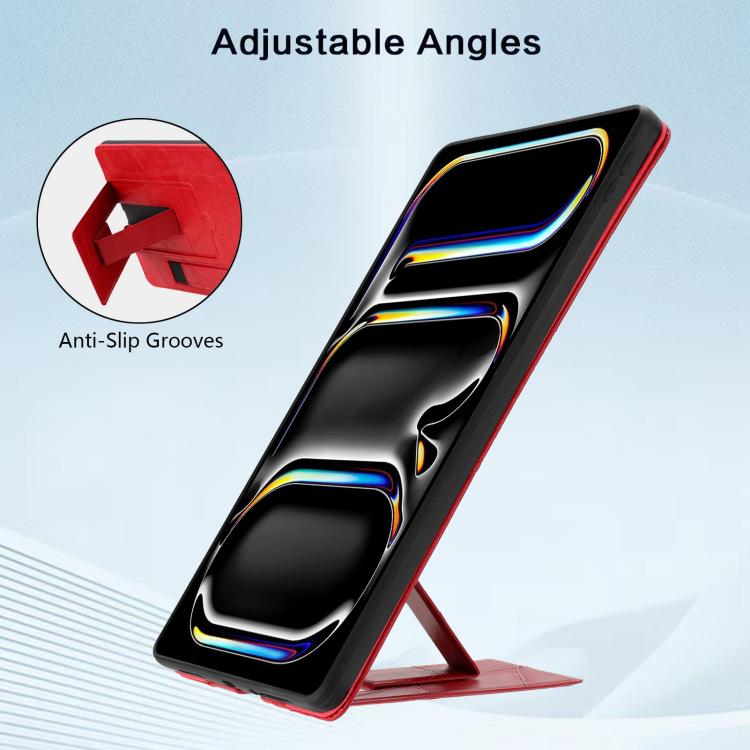 Wristband Retro Vegan Leather Back Tablet Case with Holder, For iPad Air 13 2026 / 2025 / 2024, For iPad Air 2026 / 2025 / 2024, For iPad Pro 13 2025 / 2024, For iPad Pro 11 2025 / 2024, For iPad 2025 / 2022, For iPad mini 2024 / mini 6                ...