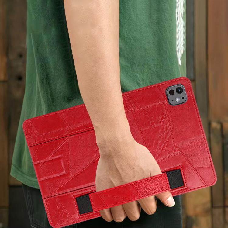 Wristband Retro Vegan Leather Back Tablet Case with Holder, For iPad Air 13 2026 / 2025 / 2024, For iPad Air 2026 / 2025 / 2024, For iPad Pro 13 2025 / 2024, For iPad Pro 11 2025 / 2024, For iPad 2025 / 2022, For iPad mini 2024 / mini 6                ...
