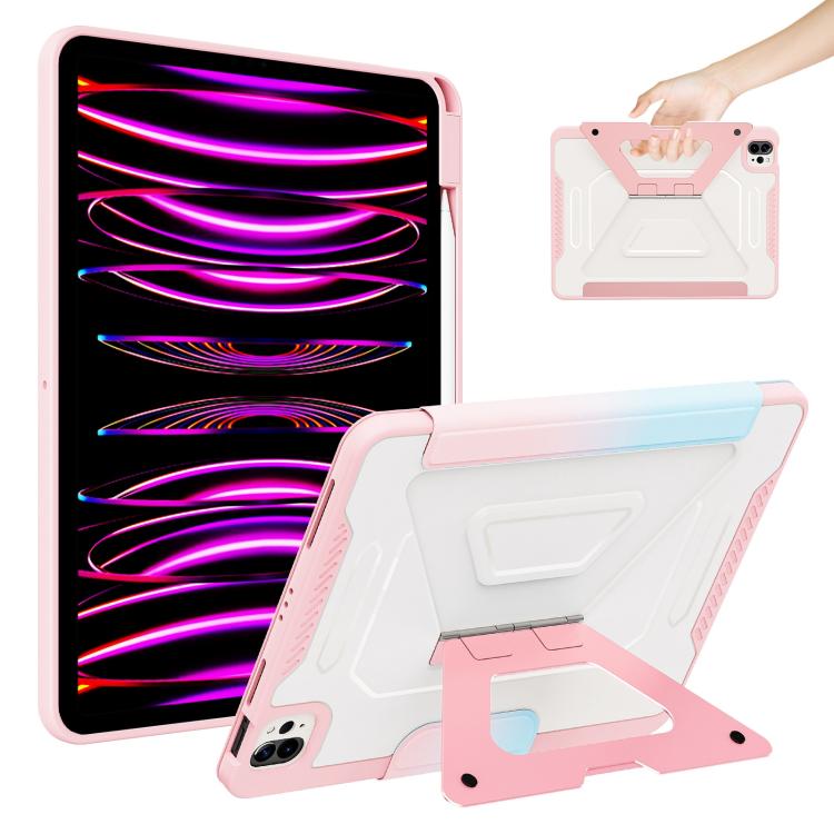 Tri-fold Pivot Holder Flip Vegan Leather Tablet Case with Pen Slot, For iPad Air 11 2026 / 2025 / 2024, For iPad 2025 / 2022