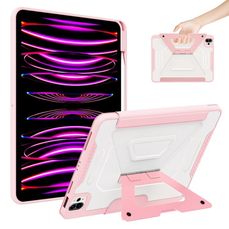 Tri-fold Pivot Holder Flip Vegan Leather Tablet Case with Pen Slot, For iPad Air 11 2026 / 2025 / 2024, For iPad 2025 / 2022