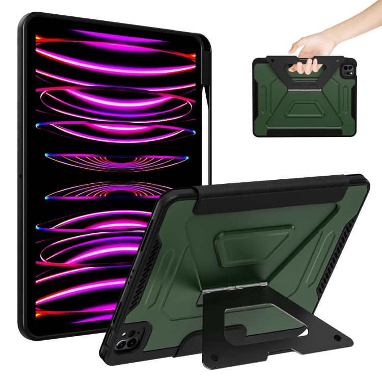 Tri-fold Pivot Holder Flip Vegan Leather Tablet Case with Pen Slot, For iPad Air 11 2026 / 2025 / 2024, For iPad 2025 / 2022