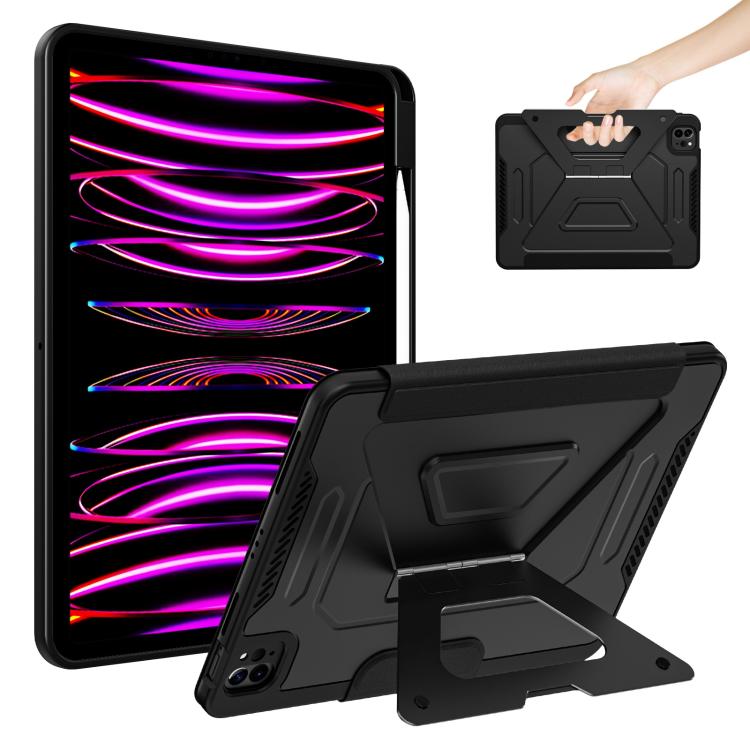 Tri-fold Pivot Holder Flip Vegan Leather Tablet Case with Pen Slot, For iPad Air 11 2026 / 2025 / 2024, For iPad 2025 / 2022