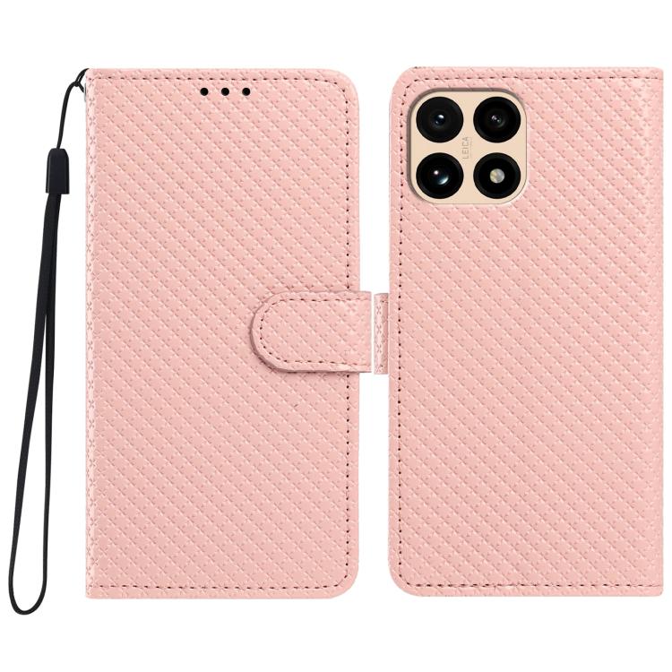 Mirrored Buckle Vegan Leather Phone Case with Small Black Cord, For Xiaomi 15T Pro 5G, For Xiaomi 15T 5G, For Xiaomi 15S Pro, For Xiaomi 15 Ultra