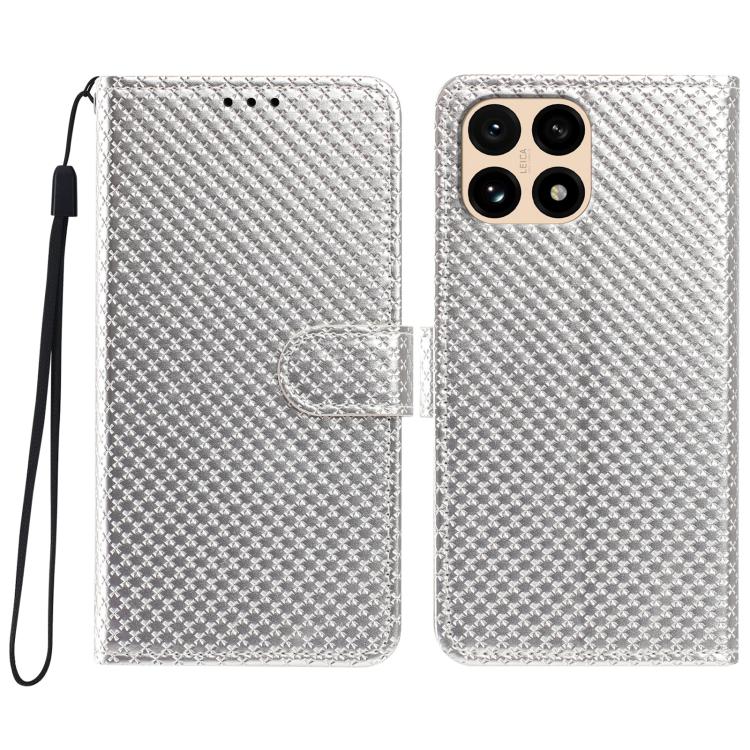 Mirrored Buckle Vegan Leather Phone Case with Small Black Cord, For Xiaomi 15T Pro 5G, For Xiaomi 15T 5G, For Xiaomi 15S Pro, For Xiaomi 15 Ultra