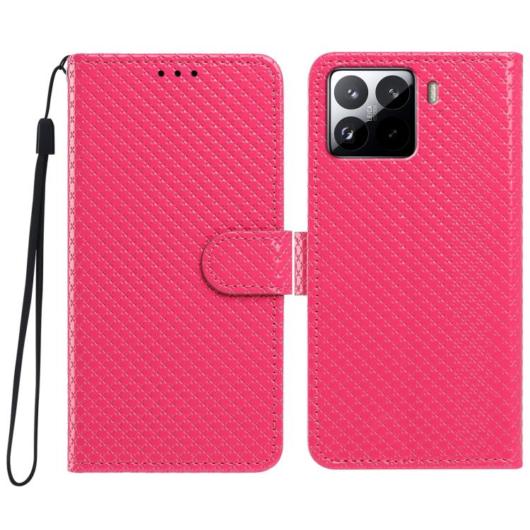 Mirrored Buckle Vegan Leather Phone Case with Small Black Cord, For Xiaomi 15T Pro 5G, For Xiaomi 15T 5G, For Xiaomi 15S Pro, For Xiaomi 15 Ultra