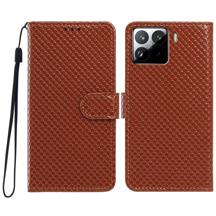 Mirrored Buckle Vegan Leather Phone Case with Small Black Cord, For Xiaomi 15T Pro 5G, For Xiaomi 15T 5G, For Xiaomi 15S Pro, For Xiaomi 15 Ultra