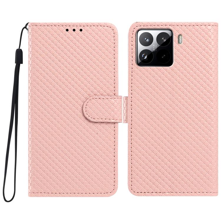 Mirrored Buckle Vegan Leather Phone Case with Small Black Cord, For Xiaomi 15T Pro 5G, For Xiaomi 15T 5G, For Xiaomi 15S Pro, For Xiaomi 15 Ultra