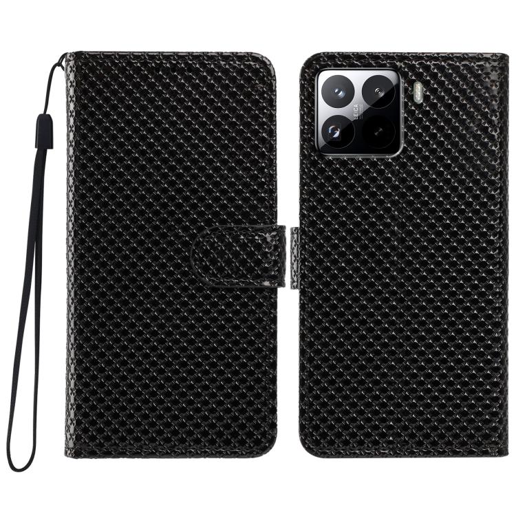 Mirrored Buckle Vegan Leather Phone Case with Small Black Cord, For Xiaomi 15T Pro 5G, For Xiaomi 15T 5G, For Xiaomi 15S Pro, For Xiaomi 15 Ultra