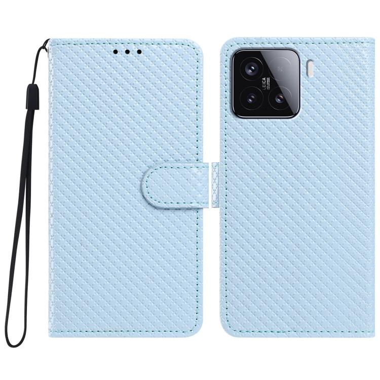 Mirrored Buckle Vegan Leather Phone Case with Small Black Cord, For Xiaomi 15 Pro, For Xiaomi 15