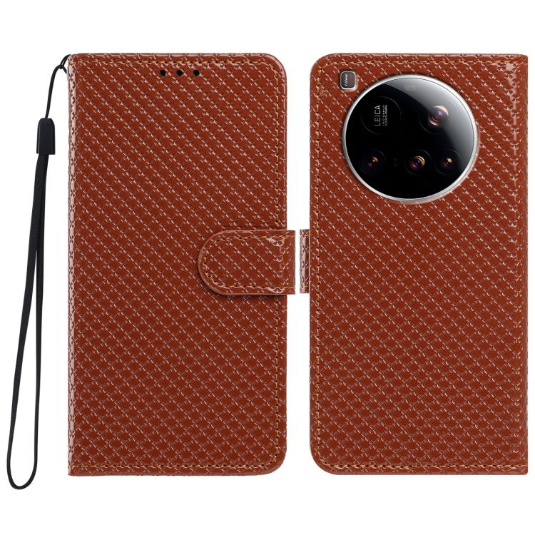 Mirrored Buckle Vegan Leather Phone Case with Small Black Cord, For Xiaomi 15T Pro 5G, For Xiaomi 15T 5G, For Xiaomi 15S Pro, For Xiaomi 15 Ultra