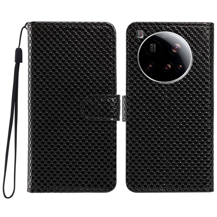 Mirrored Buckle Vegan Leather Phone Case with Small Black Cord, For Xiaomi 15T Pro 5G, For Xiaomi 15T 5G, For Xiaomi 15S Pro, For Xiaomi 15 Ultra
