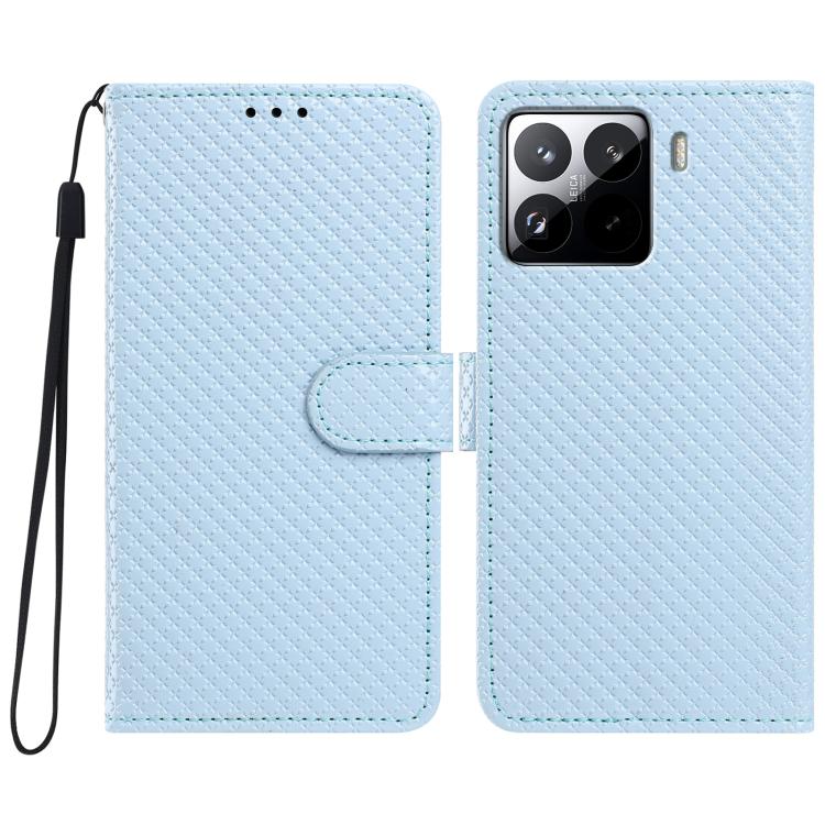 Mirrored Buckle Vegan Leather Phone Case with Small Black Cord, For Xiaomi 15 Pro, For Xiaomi 15