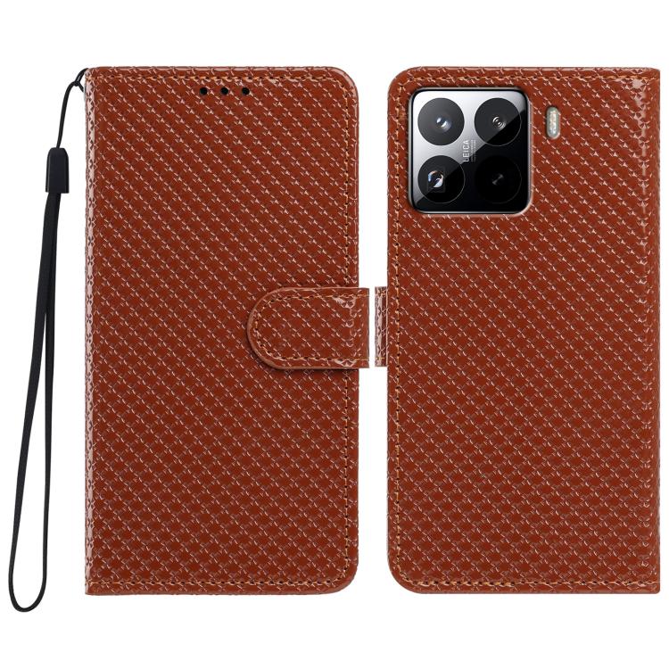 Mirrored Buckle Vegan Leather Phone Case with Small Black Cord, For Xiaomi 15T Pro 5G, For Xiaomi 15T 5G, For Xiaomi 15S Pro, For Xiaomi 15 Ultra