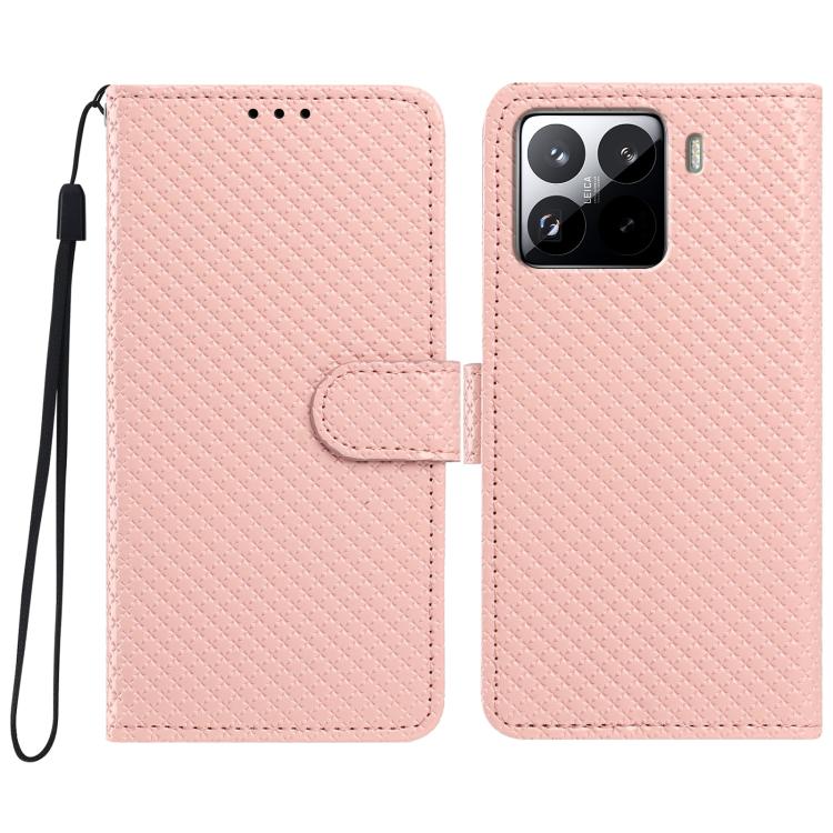 Mirrored Buckle Vegan Leather Phone Case with Small Black Cord, For Xiaomi 15T Pro 5G, For Xiaomi 15T 5G, For Xiaomi 15S Pro, For Xiaomi 15 Ultra
