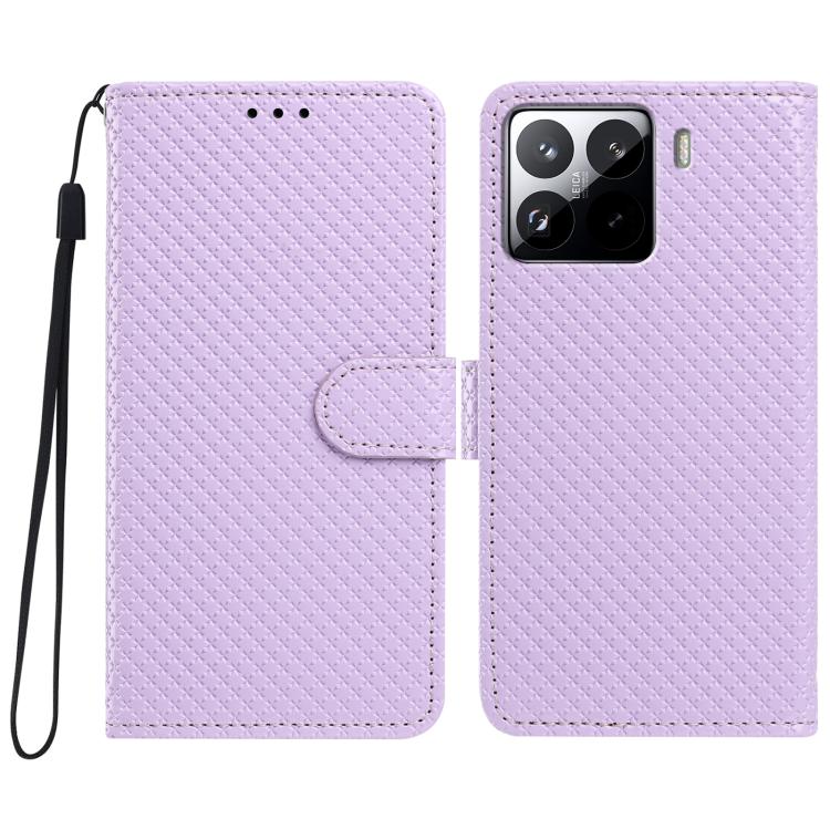 Mirrored Buckle Vegan Leather Phone Case with Small Black Cord, For Xiaomi 15T Pro 5G, For Xiaomi 15T 5G, For Xiaomi 15S Pro, For Xiaomi 15 Ultra