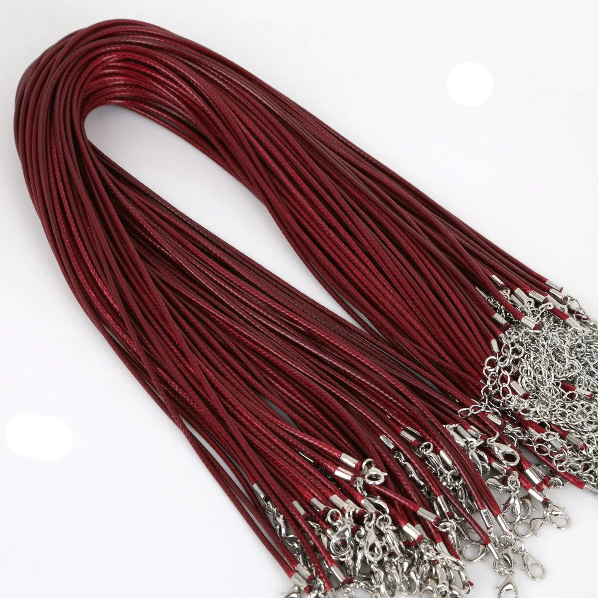 10Pcs 1.5/2mm Cotton Waxed Cord Adjustable Braided Rope String Necklace Chain with Lobster Clasp DIY Jewelry Making Handmade