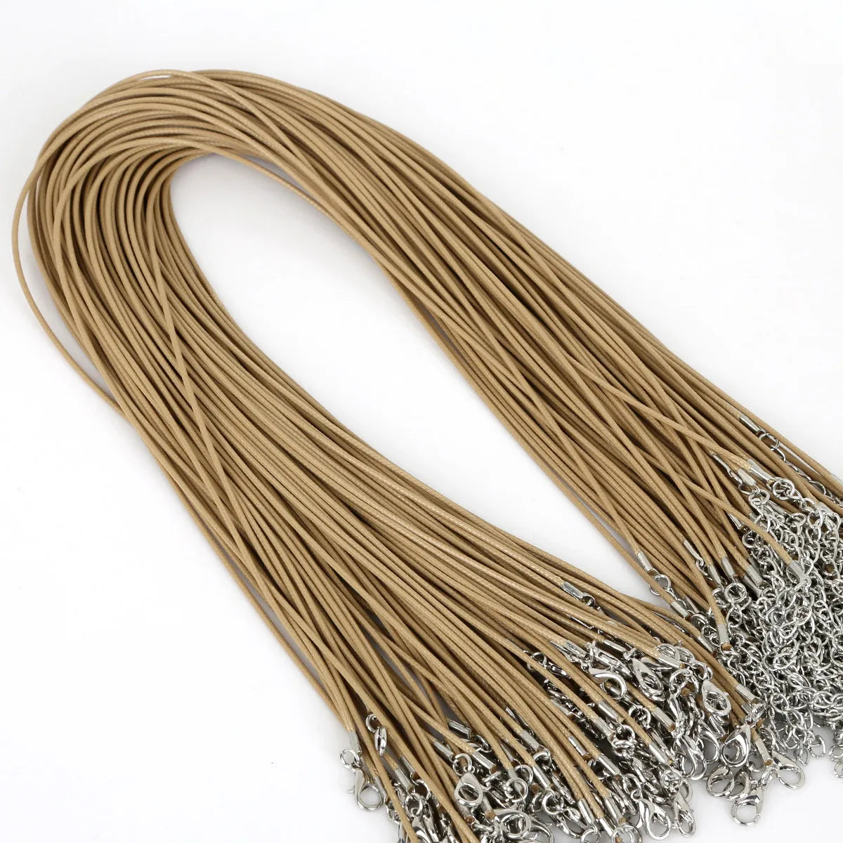 10Pcs 1.5/2mm Cotton Waxed Cord Adjustable Braided Rope String Necklace Chain with Lobster Clasp DIY Jewelry Making Handmade