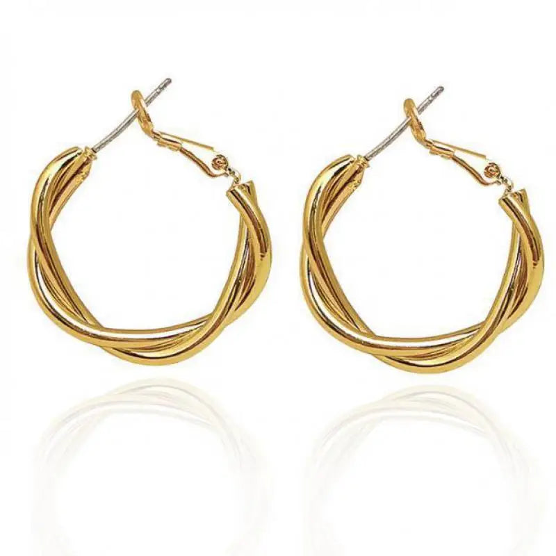 Hemasa  Silver Fashion Geometric Twist  Metal Earrings