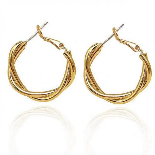 Hemasa  Silver Fashion Geometric Twist  Metal Earrings