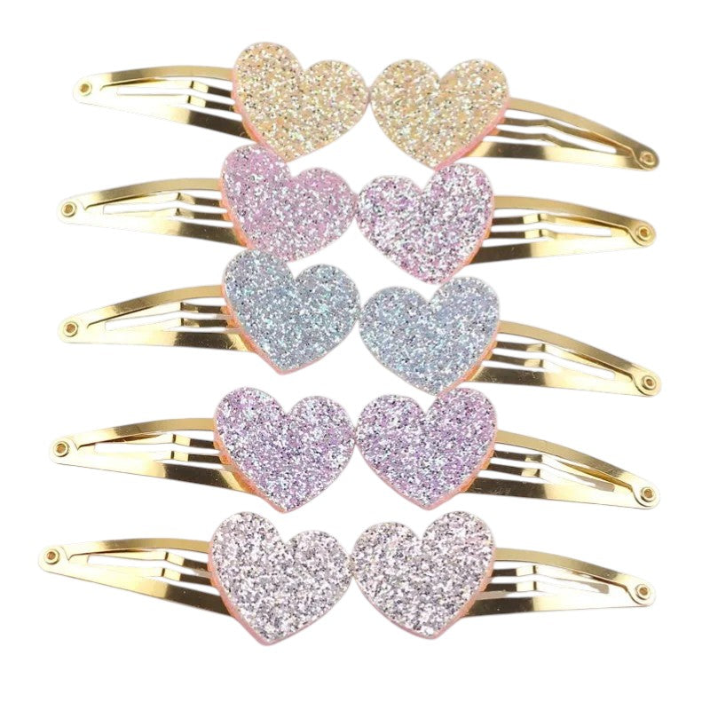 Tejesa 20pcs/lot Girls Hairclips Glitter Heart  Birthday Gift Baby Girls / Kids  Hair Clip For Children