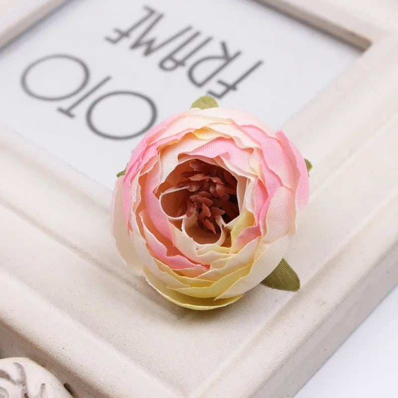 Artificial Silk Tea Rose Bud Flower Heads for DIY Wedding, Flower Wall, Event Party, Garland, Headware Deco, 4.5cm, 17Colors