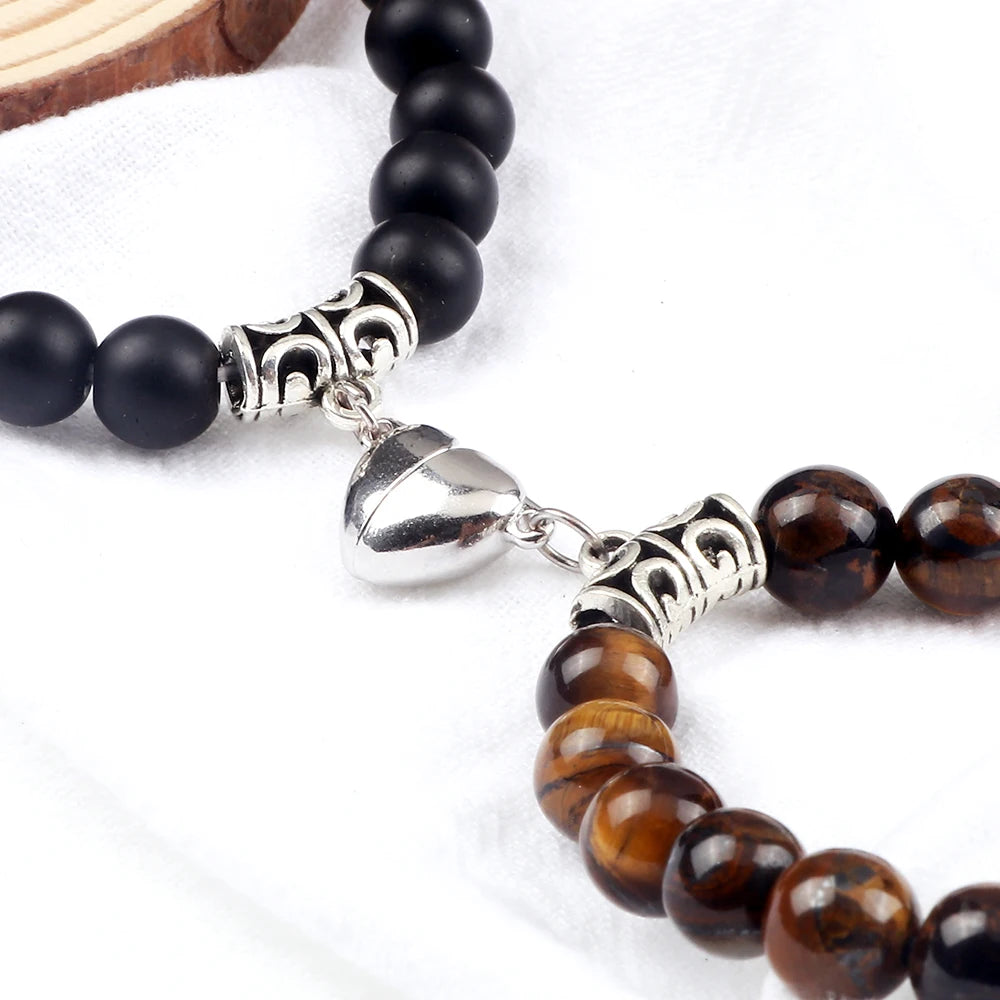 Hemasa 2pcs/set Natural Stone Beads Bracelet
