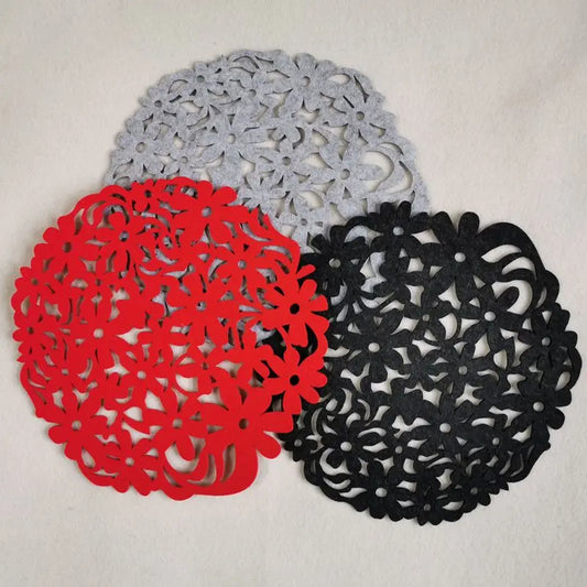 30cm Felt Coaster Insulation pads Hollow Placemat Kitchen Department Store Placemat(set of 6)