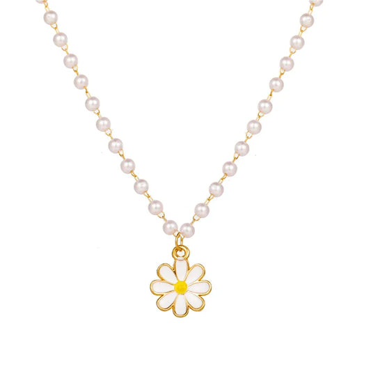 Romantic Small Daisy Pendant Necklace For Women Sweet Flower Necklaces Clavicle Chain Birthday Gift Jewelry