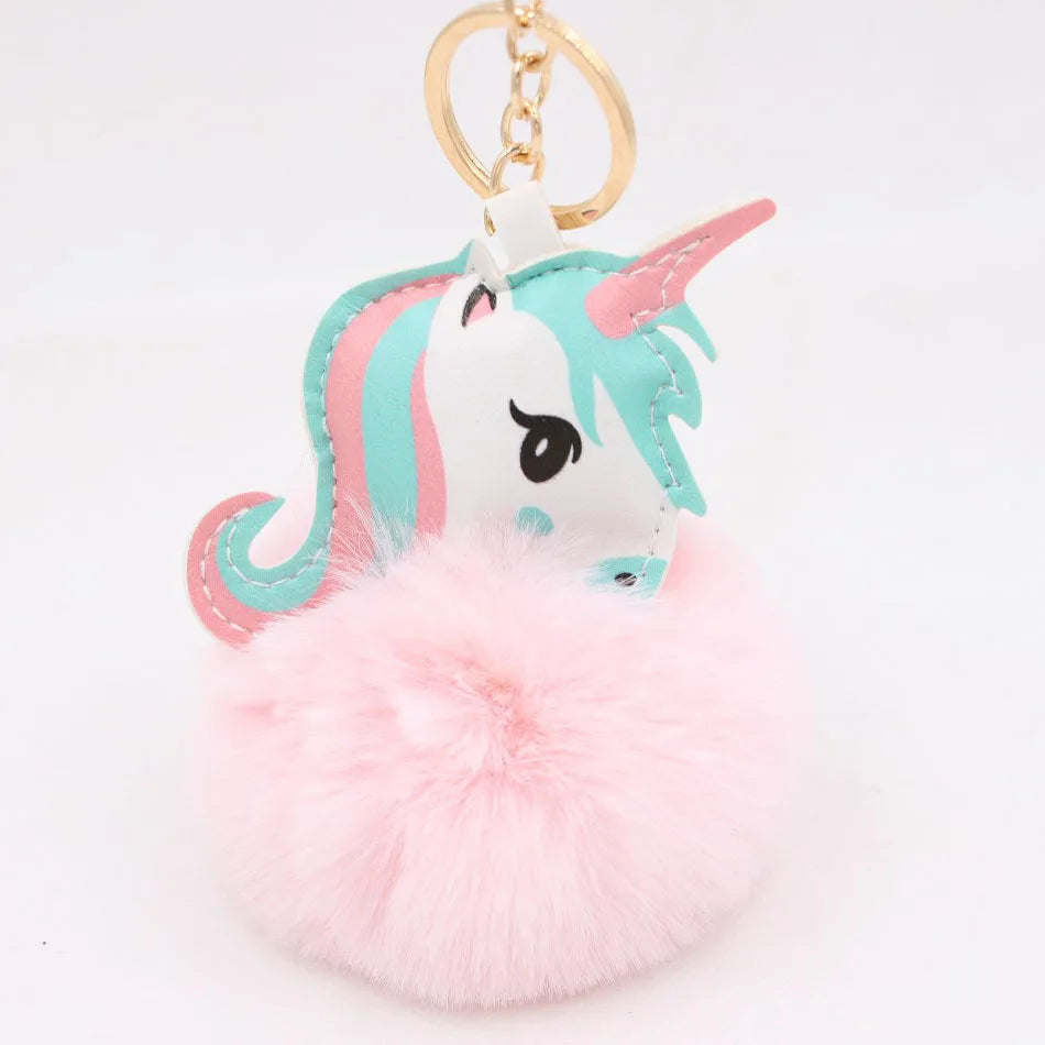 Fashion Key Chain Owl Fox Rhinestone Jewelry Unicorn Keychain for Women Girls Bag Cellphone Car Decoration