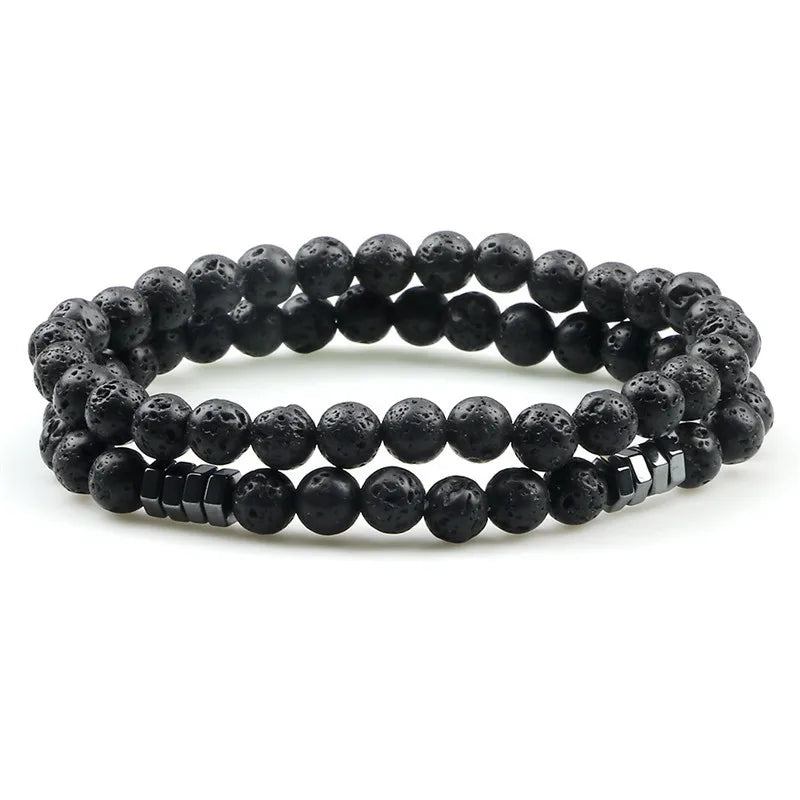 Hemasa  6mm Natural Black Matte  Beads  Bracelets
