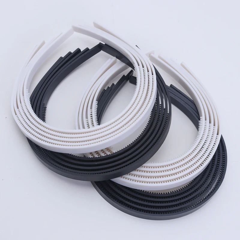 10pcs/lot 8mm /10mm Wide Teeth Hairbands  Girls Plastic Headbands Lady Jewelry Findings Diy Tools White Black  Hair Accessory