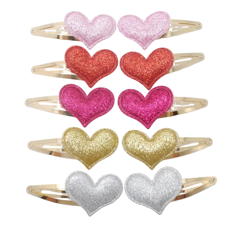 Tejesa 20pcs/lot Girls Hairclips Glitter Heart  Birthday Gift Baby Girls / Kids  Hair Clip For Children