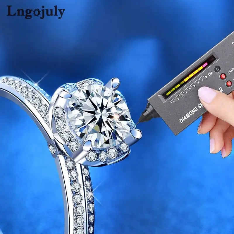 Hemasa  925 Sterling Silver Women Ring 1 Carat Moissanite Ring For Women/ Luxury Engagement Party Wedding Ring