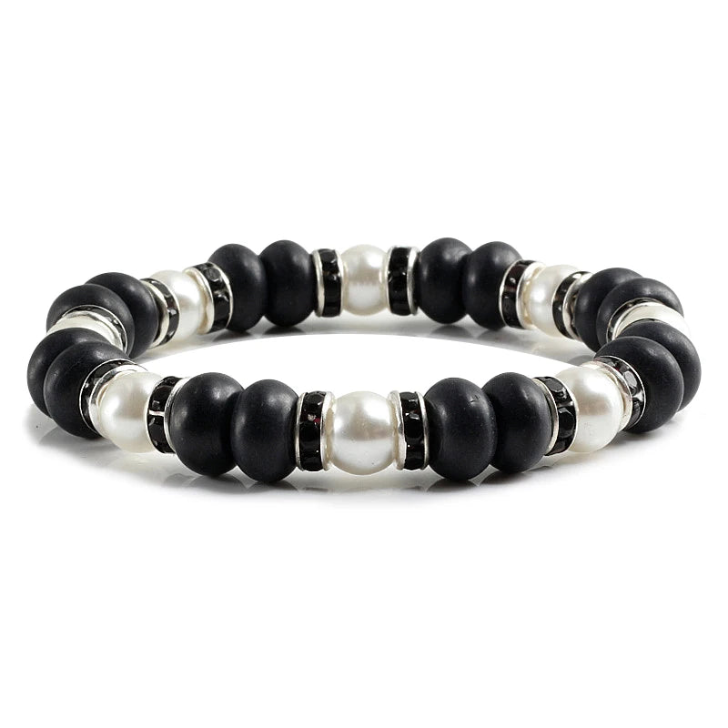 Multicolors Charm Women Beads Bracelets White Crystal Natural Stone Stretch Bracelet Pearl Yoga Jewelry Friendship Gift pulseira