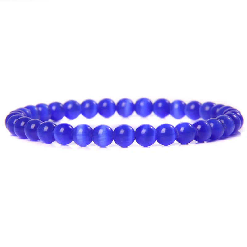 Hemasa 6mm Natural Stone Beads Bracelet/ Blue Tiger/ Eye lapis lazuli Beads Stretchable  Bracelet for Women Men Yoga Energy Jewelry
