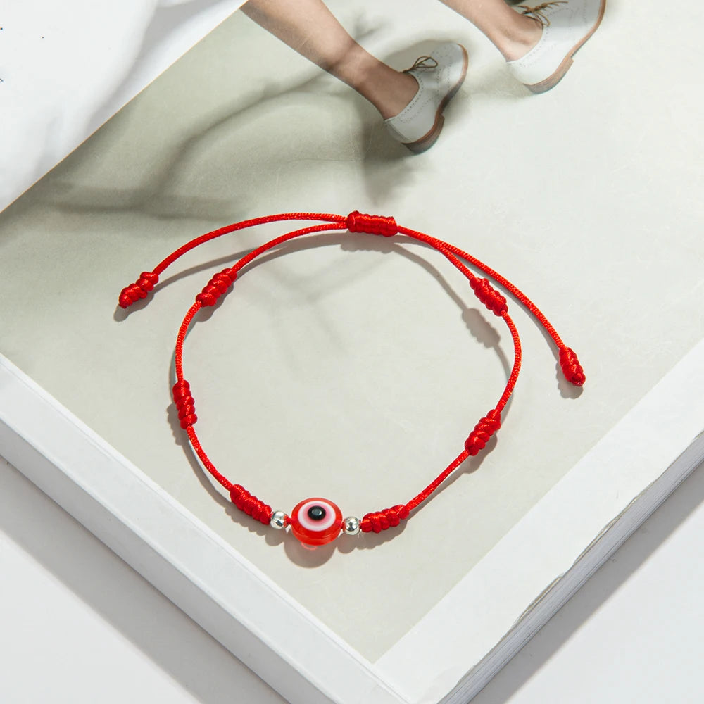 Summer Candy Color Big Evil Eye Bracelet Lucky Knot Friendship Jewelry Charm Bracelets Lovely Women Men pulseras mujer