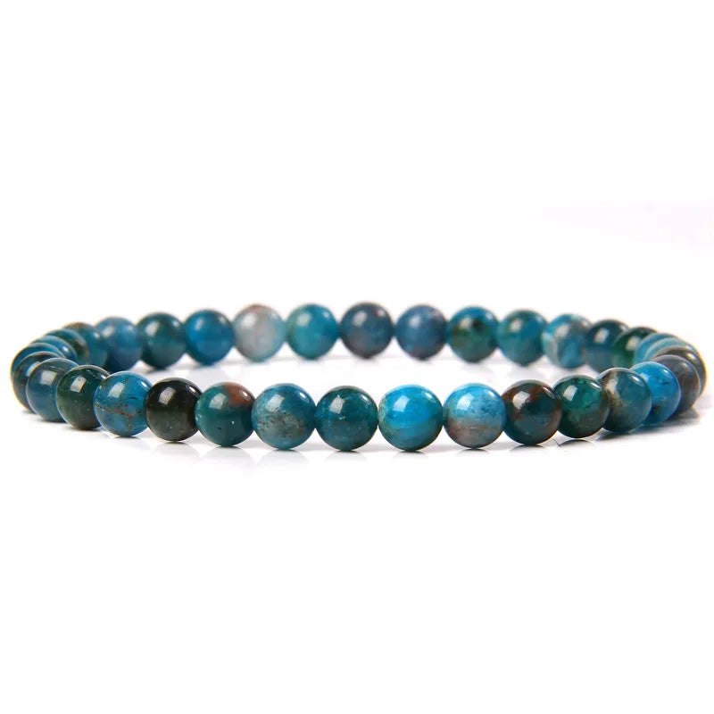 Hemasa 6mm Natural Stone Beads Bracelet /Blue Tiger Eye/ lapis lazuli Beads  Elastic Bracelet for Women Men Yoga Energy Jewelry