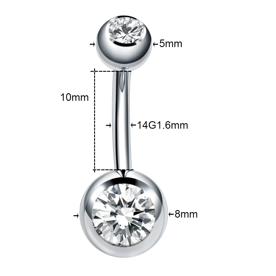 1PC Surgical Steel Navel Earring Belly Piercing Sexy Piercing Ombligo Gem Ear Piercings Navel Earring Body Jewelry Pircings