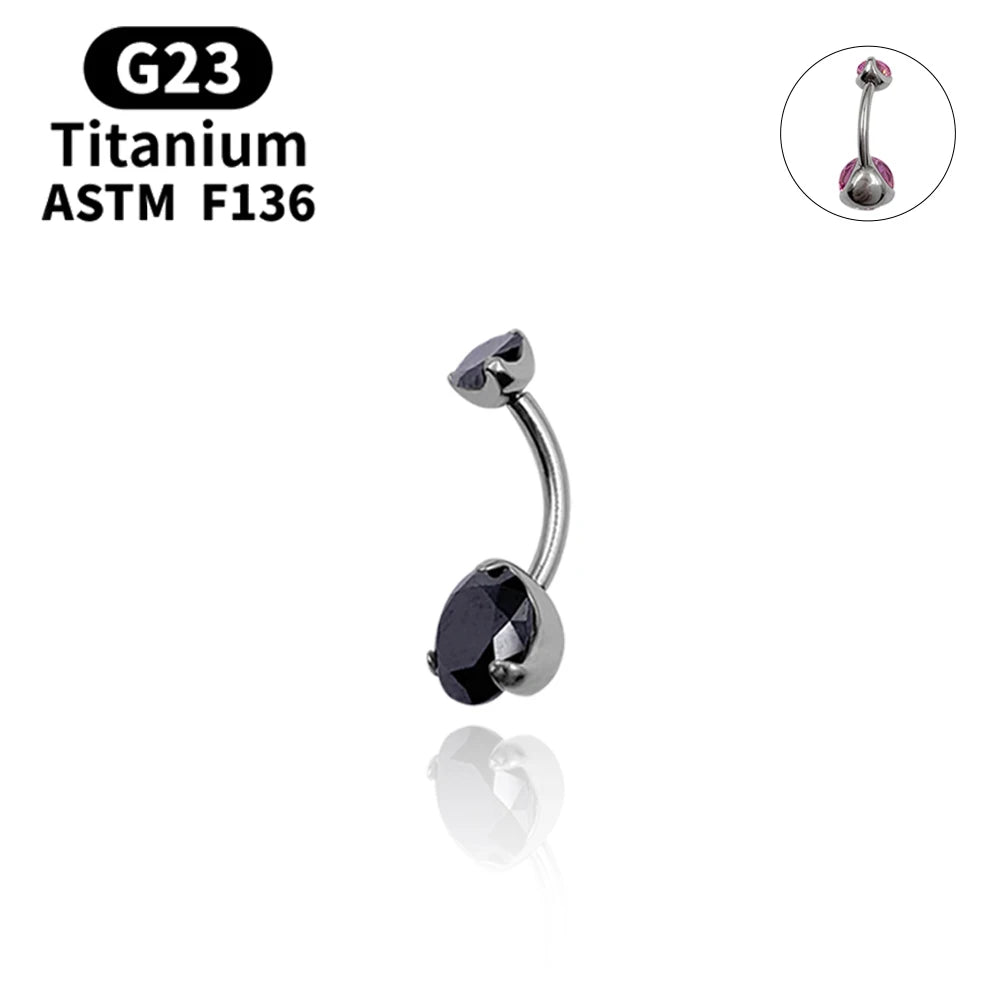 Belly Button Piercing ASTM G23 Titanium Zircons Navel Piercing Ring Body Jewelry Super Pretty Belly Button Ring For Women