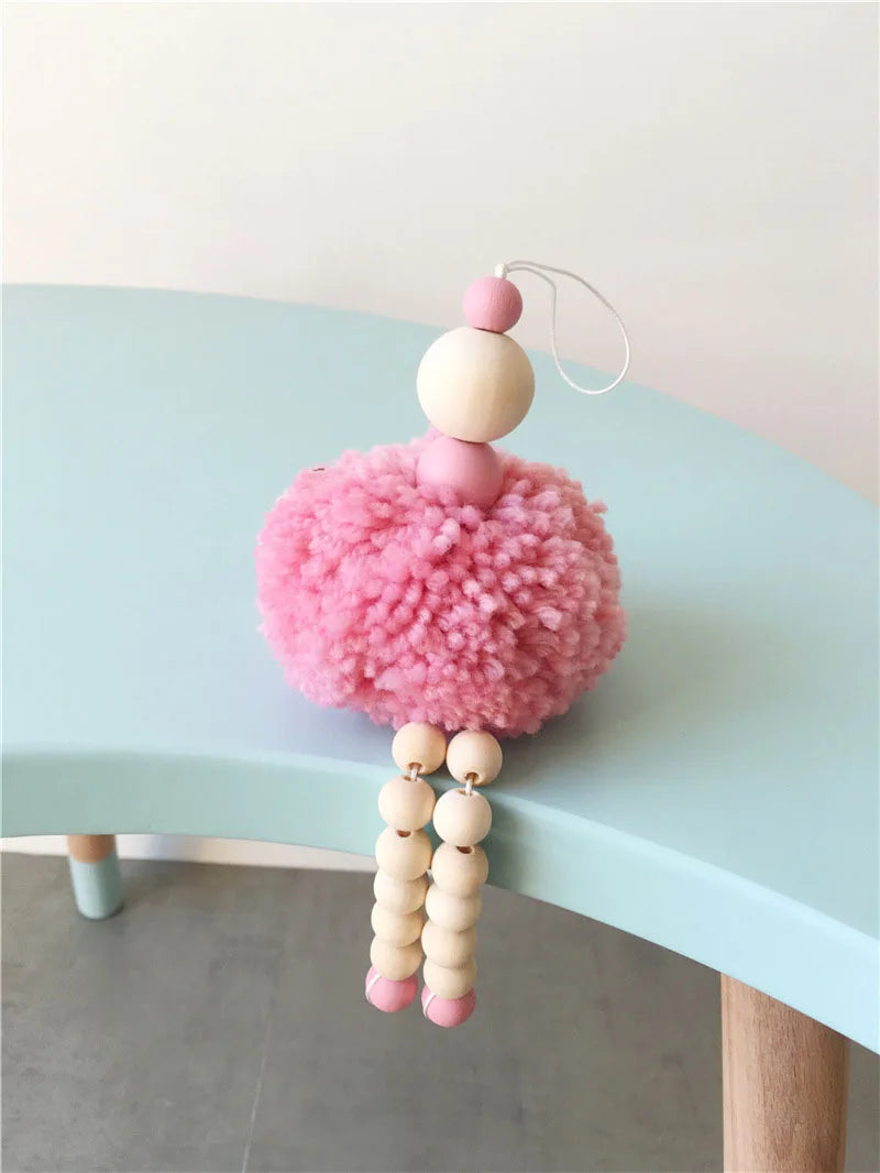 Ballet Dancer Hanging Decoration Nursery Baby Tent Ornament Wooden Beads Girl Room Decor Nordic Photography Props