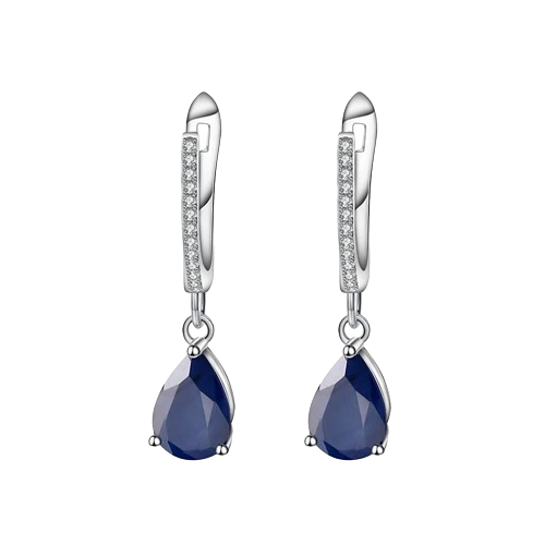 Hemasa  5.05Ct Natural Blue Sapphire Gemstone Drop Earrings 925 Sterling Silver Fine Jewelry For Women Wedding