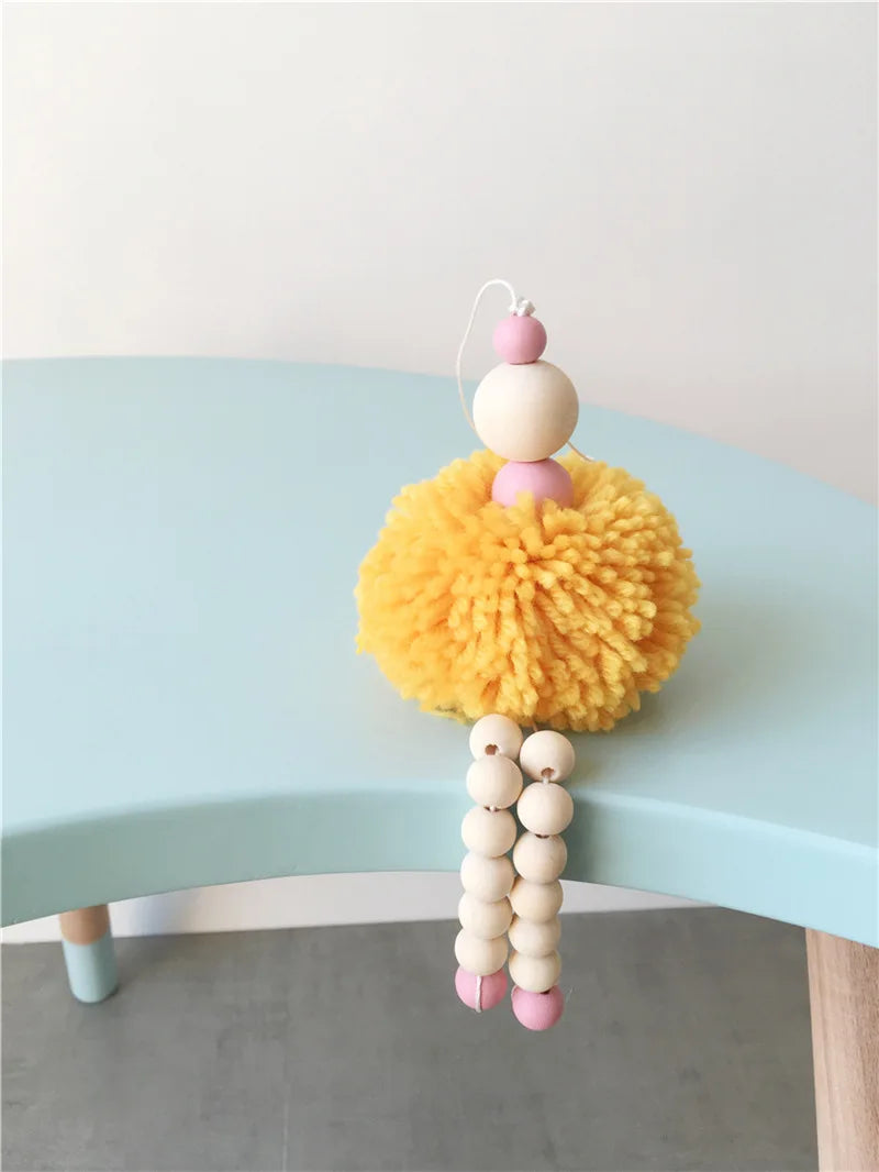 Ballet Dancer Hanging Decoration Nursery Baby Tent Ornament Wooden Beads Girl Room Decor Nordic Photography Props
