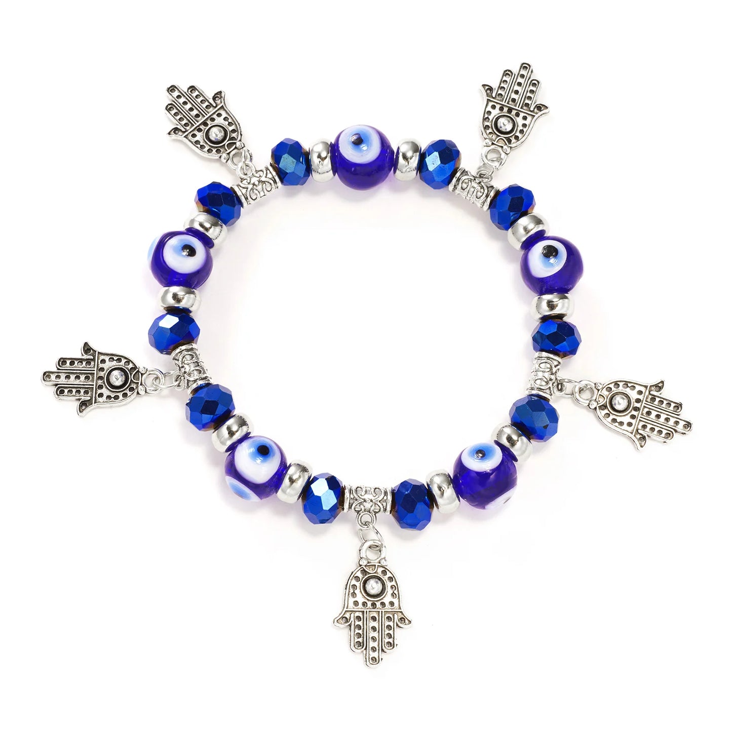 Adjustable Elastic String Evil Eye Bracelet Crystal Rhinestone Resin Beads Lucky Bracelet For Women Men Lady Couple Girl Gift