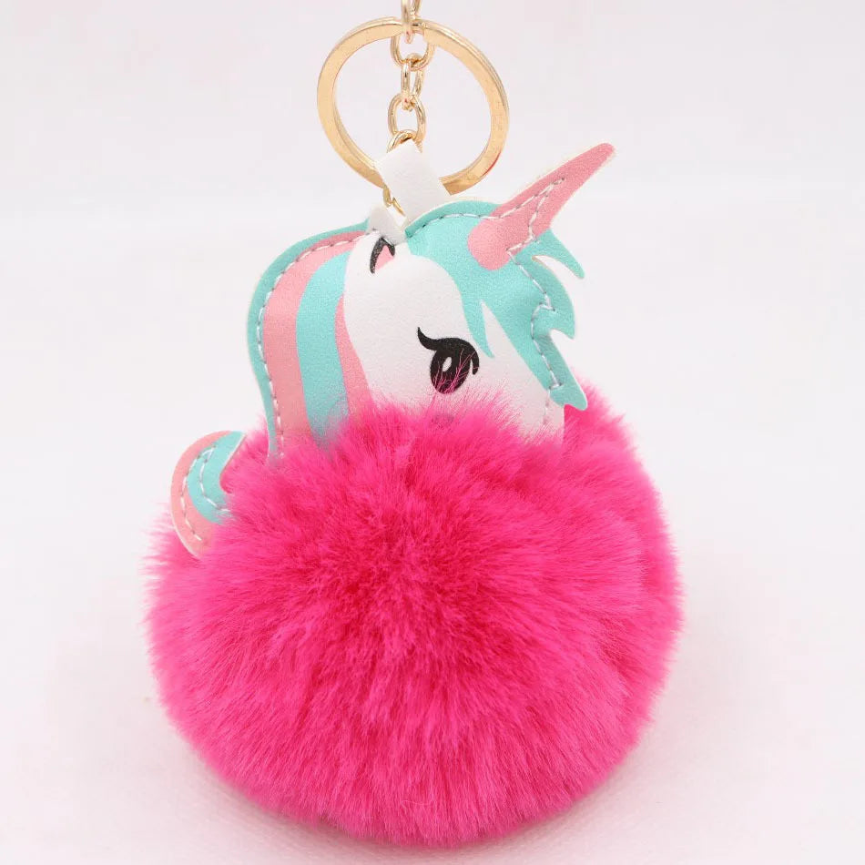 Fashion Key Chain Owl Fox Rhinestone Jewelry Unicorn Keychain for Women Girls Bag Cellphone Car Decoration