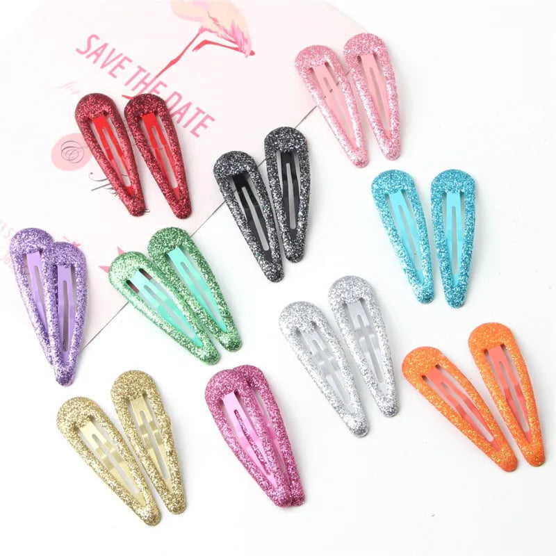 10/20pcs Glitter Snap Hair Clips Baby Children Girls BB Hairpin Hair Clip Pins Metal Barrettes Women Hair Styling Accessories