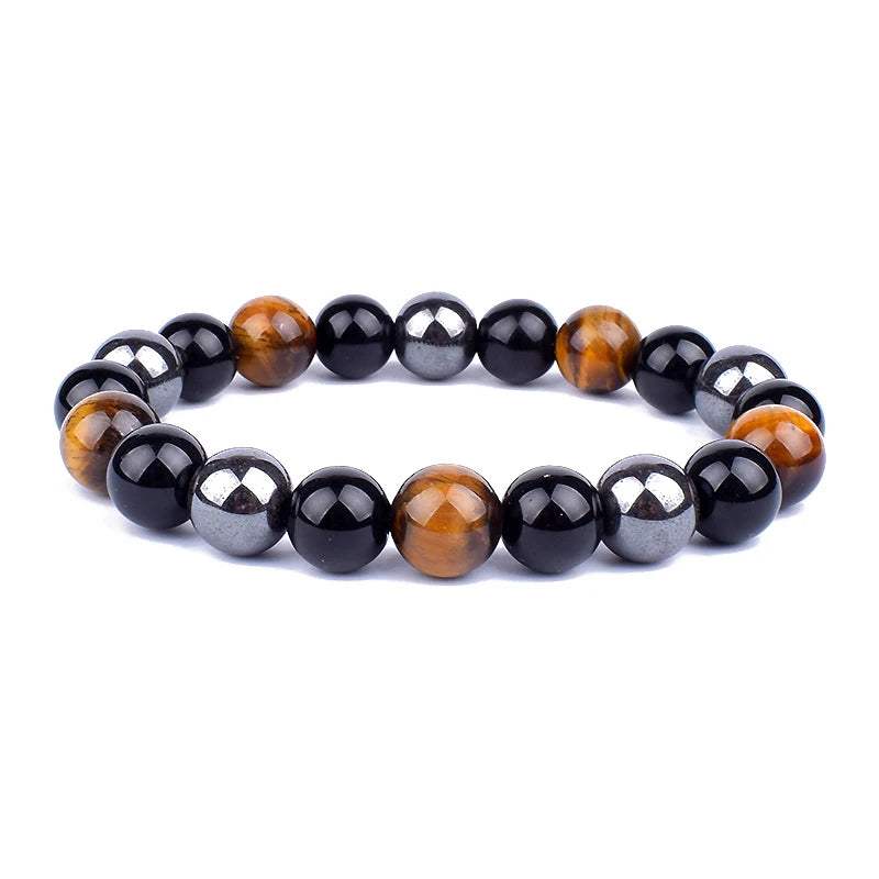 Hemasa Black Obsidian Hematite Tiger Eye Beads Bracelets