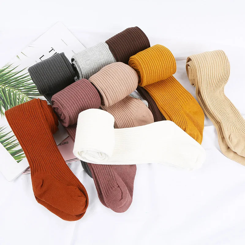 2023 Baby Autumn Winter Tights For Toddler Kid Stockings Cotton Warm Pantyhose Solid Candy Color 0-4 Year Old