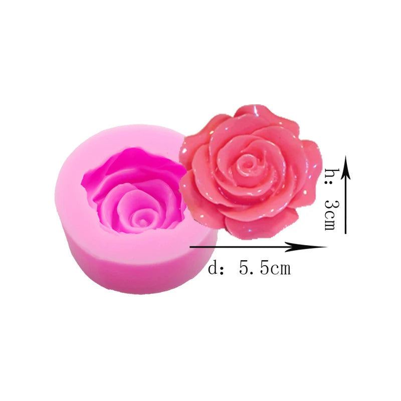 Flower Bloom Rose Shape Silicone DIY 3D Cake Mold Fondant Soap Cupcake Candy Chocolate Jelly Decoration Baking Tool Moulds