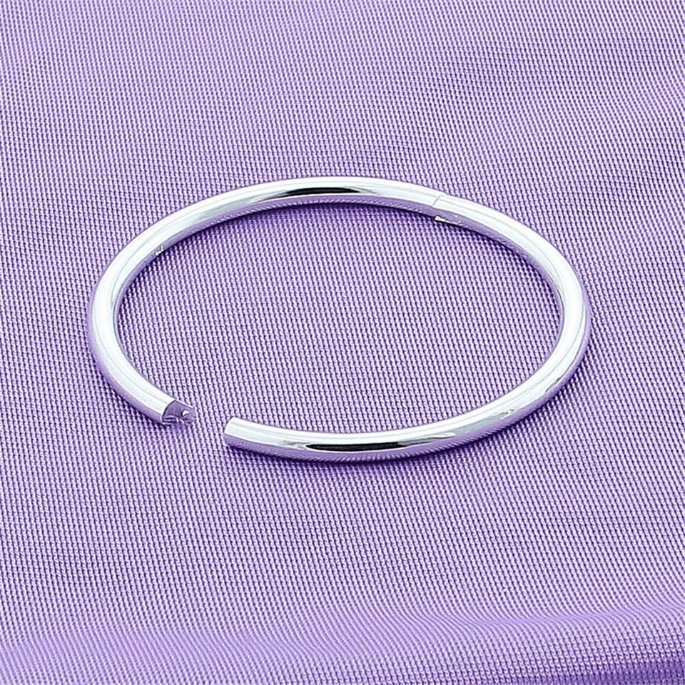 Fashion Female 925 Sterling Silver Bangle Simple Solid Smooth Bracelet Bangle For Women Charm Jewelry Party Birthday Gifts