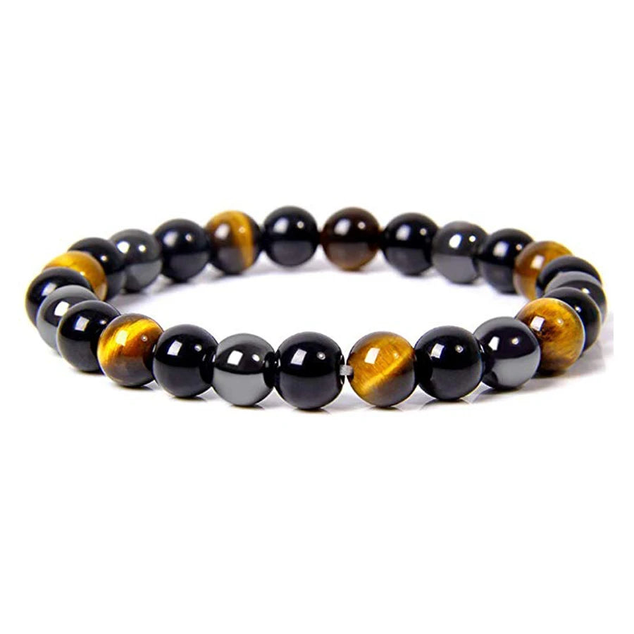 Hemasa Black Obsidian Hematite Tiger Eye Beads Bracelets